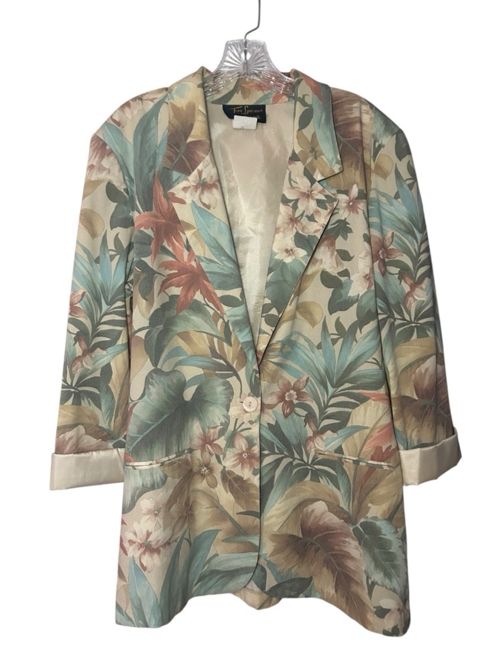 Vintage Toni Garment For C.C. Magic Tropical Leaves Print Blazer - Size Medium